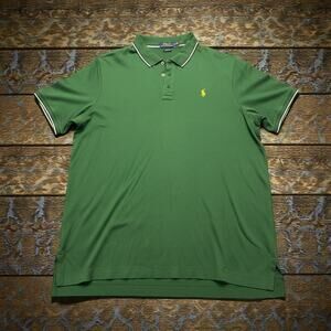 Polo Ralph Lauren Men’s Green Polo Shirt Yellow Pony Short Sleeve